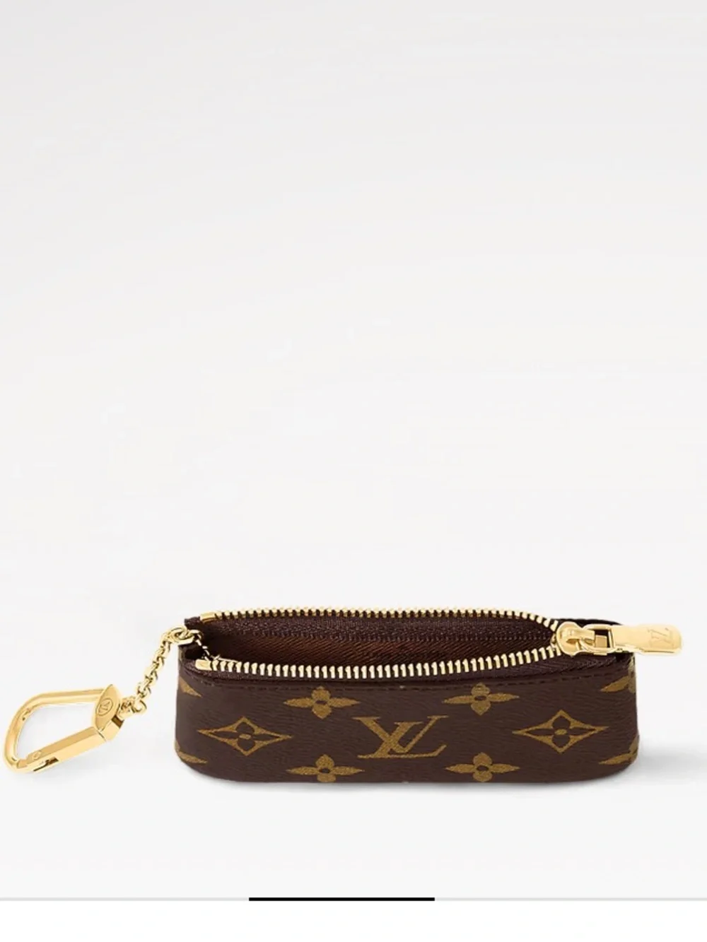 Louis Vuitton Monogram Brown Key Pouch with Gold Hardware
